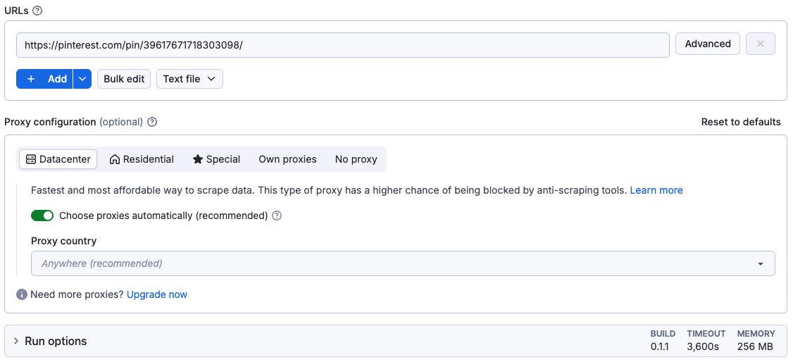 Pinterest Video Downloader input