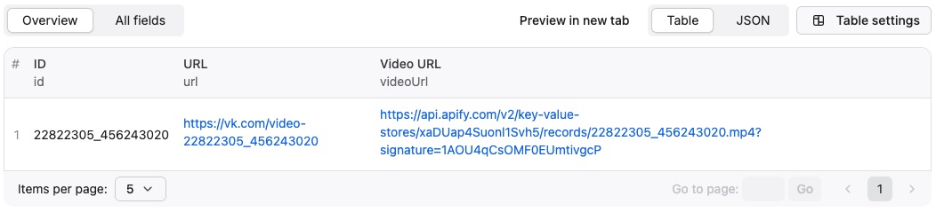 VK Video Downloader output