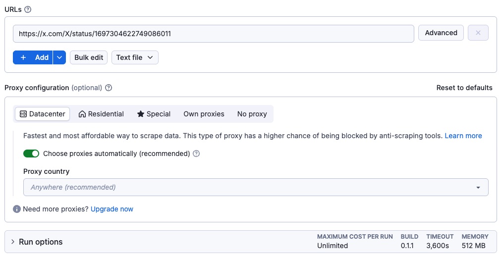X Video Downloader input